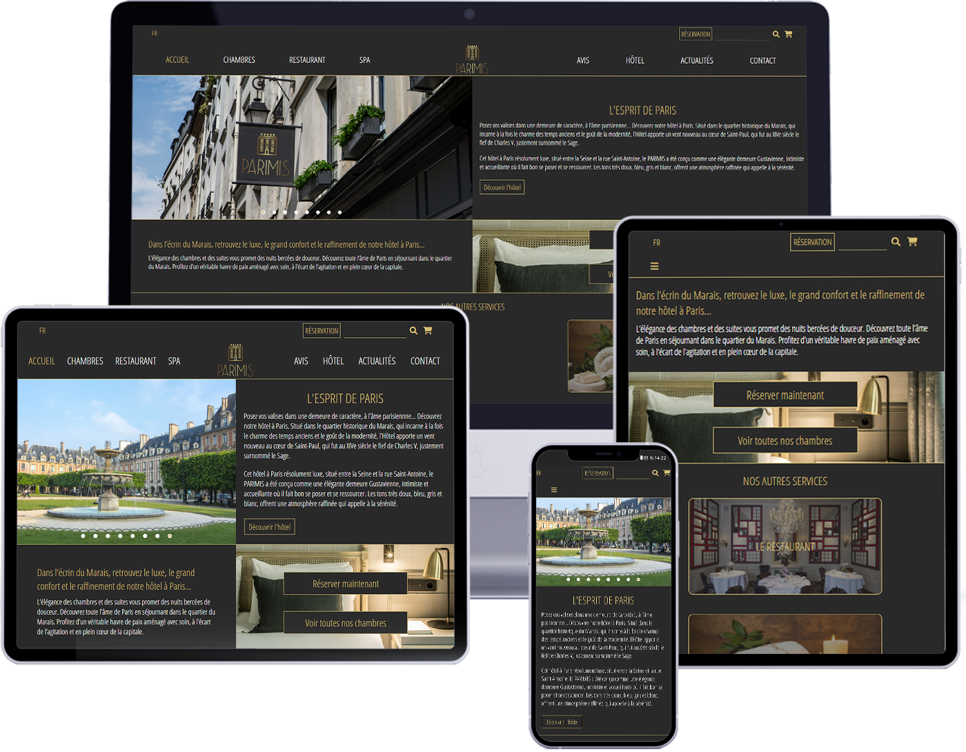 parimis responsive screenshots